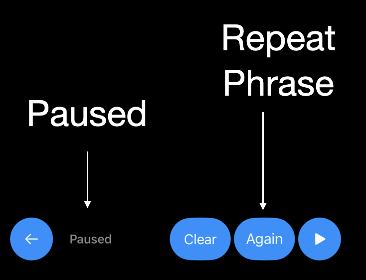 Player controls while playback is paused