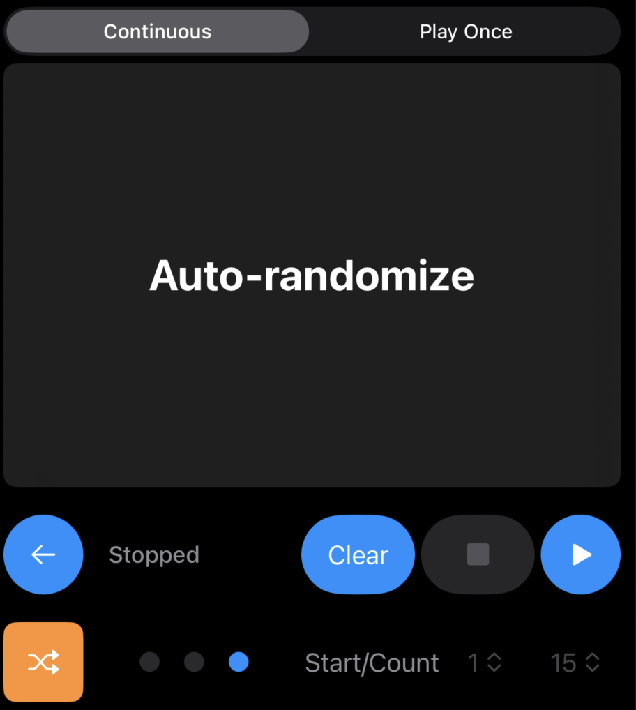 Player Page with a randomized playlist