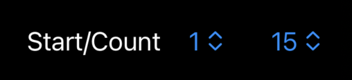 Controls for choosing the first phrase and number of phrases