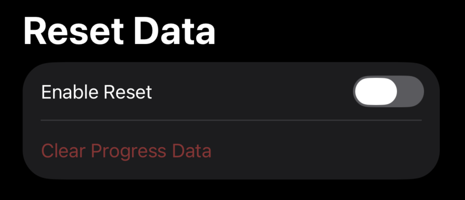Enable Reset and Clear Progress Data controls